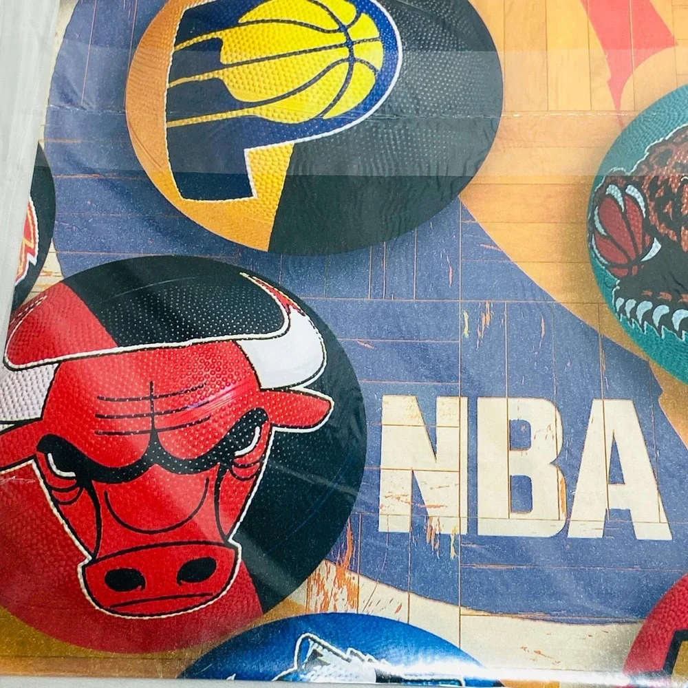 Vintage Hallmark NBA 90s Gift Wrapping Paper‎ NIP 2 Sheets Bulls Jazz Scrapbook